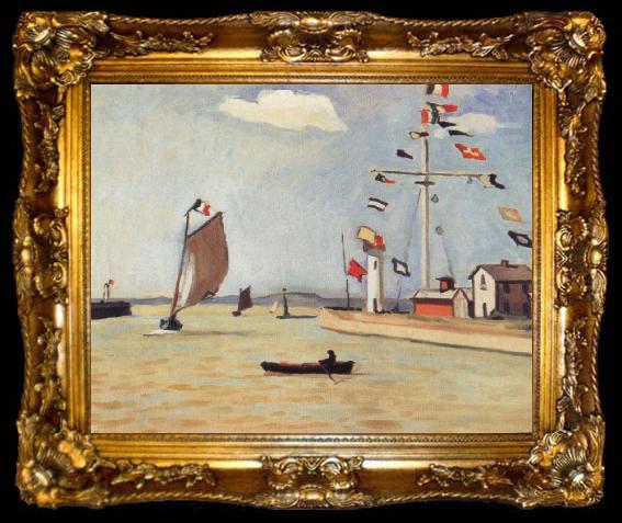framed  Marquet, Albert Harbour at Honfleur, ta009-2